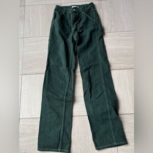 PacSun Green Denim High Rise Boyfriend Carpenter Pants - Women’s size XS